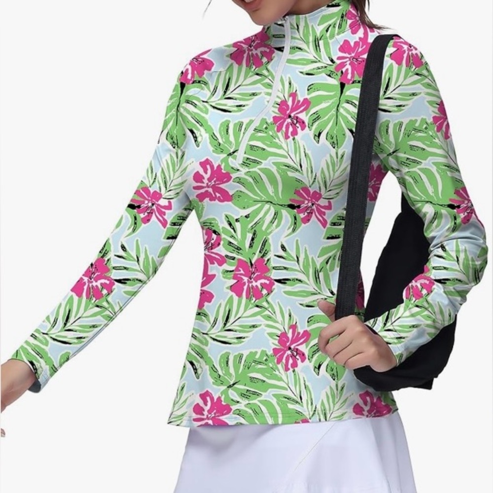 NWT 50 UPF+, 4-way stretch, Polo Top - Bust = 28.8 inches. Super cute & comfy ☀️